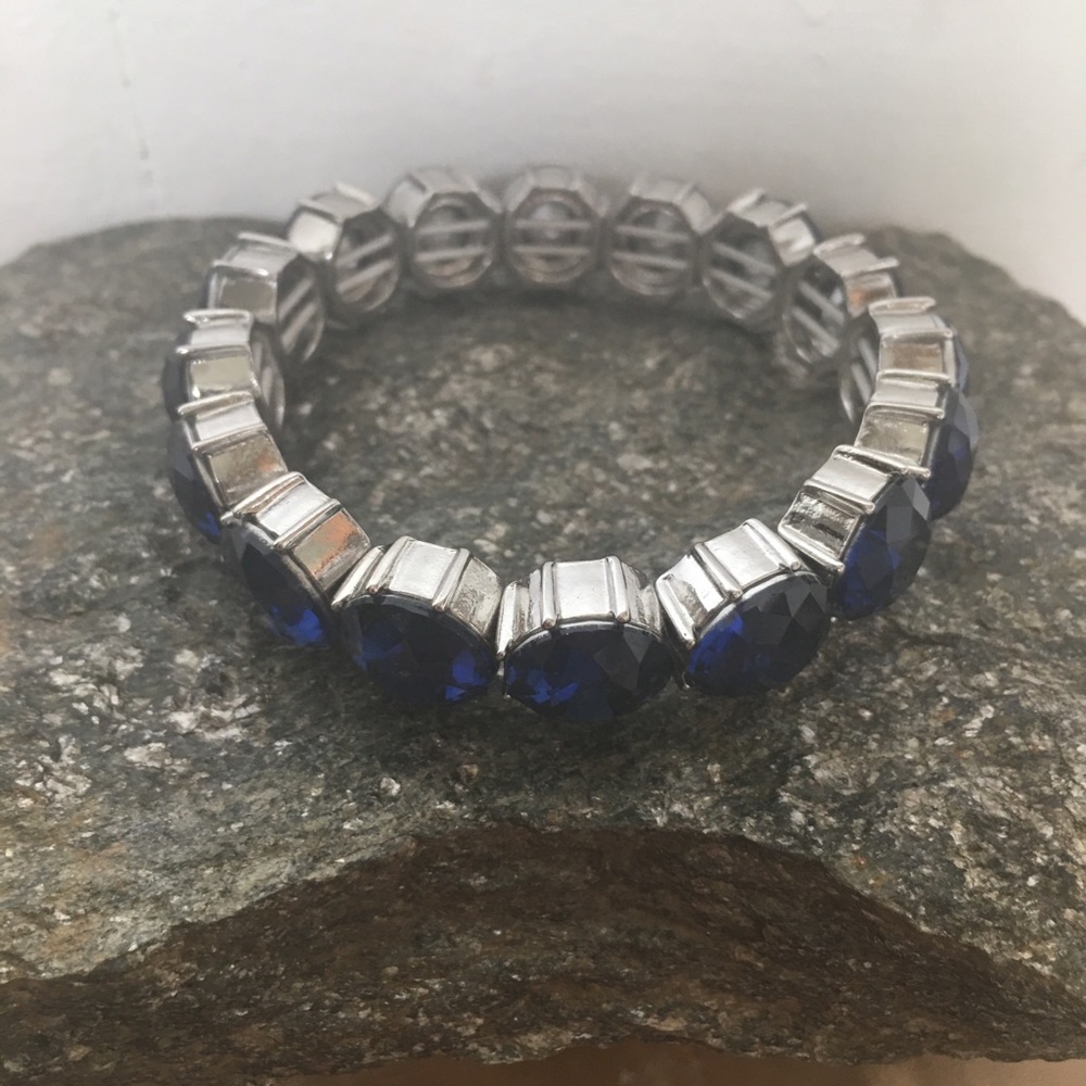 Deep Blue Rhinestone Bracelet